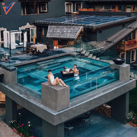 Panneau de piscine en acrylique personnalisé Leyu, 93% de transparence élevée, panneau de piscine sans joint, durée de vie de 20 ans, densité de 1,2 g/cm³