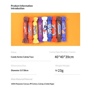 Jouet pour chat auto-entretenant de la série Candy : Oreiller en papier froissé à l'herbe à chat pour chatons et chats d'intérieur, jouet à mâcher anti-ennui, OEM - Product Image 2