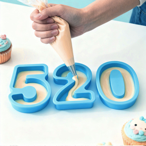 Lifetop kích thước lớn 0-9 số Silicone khuôn cấp thực phẩm Bánh Pan cho nướng và trang trí nội thất OEM/ODM chào đón đóng gói trong túi OPP - Product Image 2