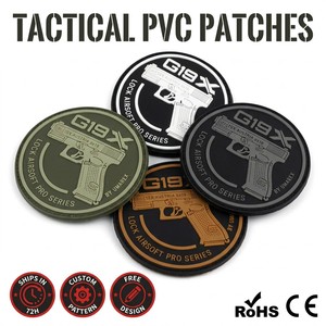 Parche Táctico para Mochila con Velcro y Luz Nocturna de Goma Suave 3D de PVC <span class=keywords><strong>GLOCK</strong></span> - Product Image 1