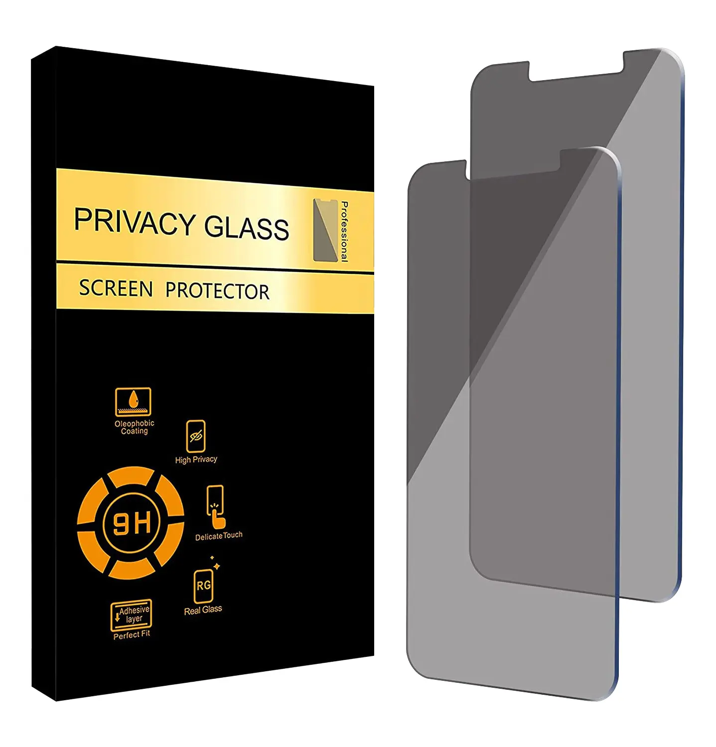 Paquete de 2 protectores de pantalla de privacidad de 28 grados de vidrio templado antiespía de cobertura completa para iPhone 15 14 13 12 pro Max