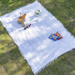 INS Outdoor Machine Washable Bohemian White <strong>Vintage</strong> <strong>Rug</strong> Camping Solid Color Picnic Sofa Blanket - Product Image 1
