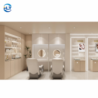 Meuble de présentation cosmétique écologique et durable pour salon de beauté et spa avec éclairage LED, mobilier de luxe pour magasins de cosmétiques