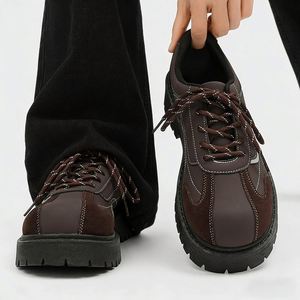 Zapatillas de Vestir de Gamuza para Hombre de Alta Calidad, Estilo Derby con Suela Gruesa Mate, Antideslizantes, Transpirables, de Alta Gama, Tejido Fly Knit - Product Image 3