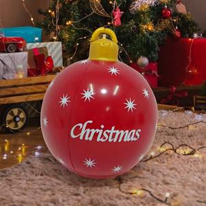 Vente flash, ballon de décoration de Noël de haute qualité, 60 cm, boule de Noël gonflable, décoration de Noël suspendue - Product Image 3