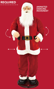 Statua Animata di Babbo Natale a Grandezza Naturale in Tessuto, Decorazione Natalizia con Colore Personalizzabile e Uso Esterno - Product Image 3