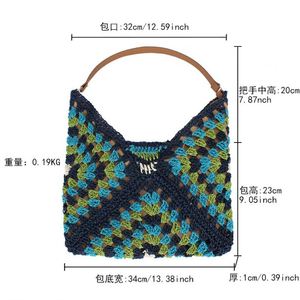 Women's Summer Fashion Straw Shoulder Handbag Popular Large Capacity Woven Tote Bag for Holidays - Product Image 2