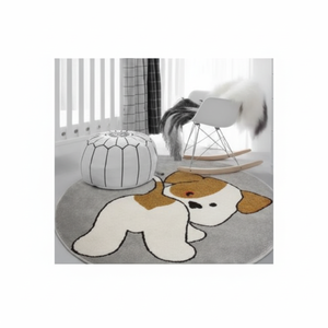 Tappeto Reversibile D100 cm Tondo in Polipropilene Moquette lavabile in Stile Puzzle per bambini Camera da Letto per bambini - Product Image 1