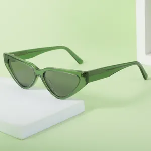 새로운 작은 아세테이트 프레임 편광 선글라스 패션 삼각형 안경 여성 레트로 플레이트 고양이 눈 선글라스 2022