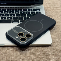 Coque de téléphone en silicone liquide magnétique à grande fenêtre pour iPhone 16 17 Pro 14 Plus 13 12 11 – Vente en gros et transfrontalière standard