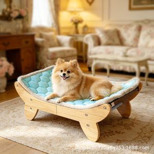 Wooden <b>cat</b> lounge chair, large <b>cat</b> bed, <b>cat</b> bed, all-in-one anti-<b>cat</b> scratch sofa, <b>plush</b> <b>cat</b> sofa - Product Image 1