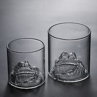 Premium Style Japonais Mont Fuji Tasse En Verre Tibétain Montagne Coupe Cristal Clair Whisky Verres Roches Gobelet