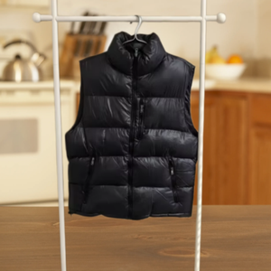 Veste chauffante pour homme en toile imperméable et coupe-vent, avec col roulé boutonné et style vintage - Product Image 3