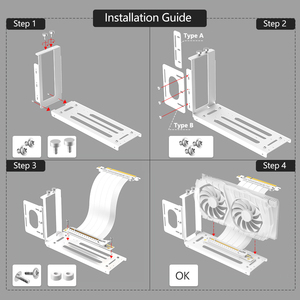 Vertical <strong>GPU</strong> <strong>Mount</strong> Bracket, 2 Slots Graphics Card Holder with Hardware, eGPU Dock, External <strong>GPU</strong> Docking Station , White - Product Image 6