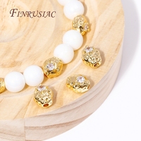 Perles entretoises plaquées or 18 carats avec zircon incrusté, de forme irrégulière, pour la fabrication de bijoux DIY faits à la main