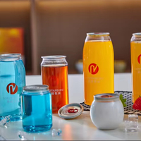 Boîte en plastique transparente pour boissons et aliments, emballage alimentaire en PET, boîte en plastique pour jus et soda avec couvercle facile à ouvrir