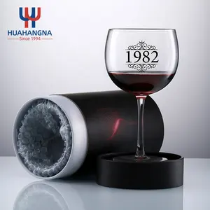 Logo Kustom Premium Buatan Tangan 650Ml Panjang Bertangkai Koktail Gin Balon Tonik Gelas Anggur Dalam Kotak Hadiah untuk Ulang Tahun Pernikahan