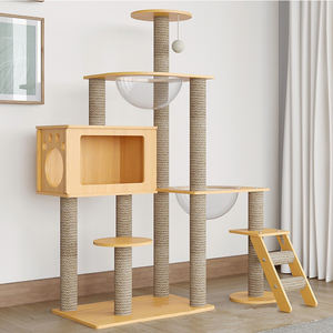 Poteau à griffer pour chats Multi-Level Tall Pine House <span class=keywords><strong>Arbre</strong></span> d'activité pour chats <span class=keywords><strong>avec</strong></span> griffoirs <span class=keywords><strong>en</strong></span> sisal Wood Activity Playhouse - Product Image 4
