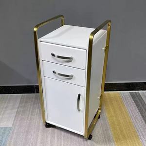 Modern Wooden Furniture Beauty Trolley Salon Styling Trolley Metal <b>Plastic</b> Tool for Car Beauty Salon Barber Shop Living Room - Product Image 1