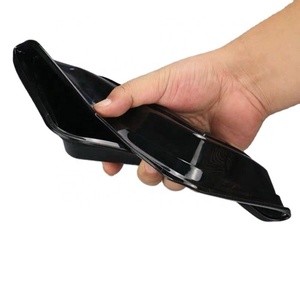 กล่องใส่อาหารแบบใส สี่เหลี่ยมผืนผ้า ยืดหยุ่น สีดำ ผลิตจากพลาสติก PP ปลอดสาร BPA ป้องกันการรั่วซึม ใช้ซ้ำได้ อุ่นในไมโครเวฟได้ แบบช่องเดียว ผลิตในอเมริกา - Product Image 5