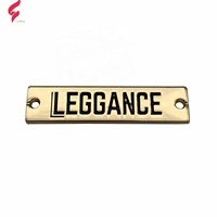 Étiquette métallique personnalisée Lihui en alliage de zinc, lavable, carrée/rectangulaire, pour vêtements de créateur, avec logo de marque, gaufrée/gravée au laser