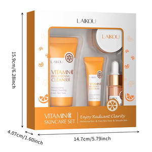 LAIKOU Produits de Soin Éclaircissants pour le Visage, Meilleur Ensemble Bio 100% Vitamine C Blanchissant, Kit Soin VC en 4 Pièces pour <span class=keywords><strong>Femme</strong></span> - Product Image 6