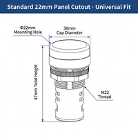 Indicateur lumineux LED en plastique AD16-22, 22 mm, antidéflagrant, 120 volts, voyant 220V pour boîtier électrique, indice de protection IP65, CE RoHS OEM ODM