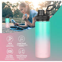 Bouteille d'eau de sport de haute qualité, double paroi en acier inoxydable, isolée sous vide, avec logo