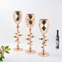 Accessoires de mariage, ornements, vase doré électro-plaqué, centre de table de mariage, décoration de table, support à fleurs en métal