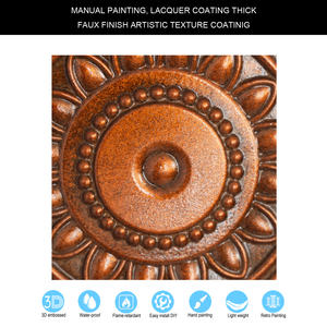 Paneles de pared en relieve 3D modernos para techos de PVC de estaño falso impermeables para hoteles y casas públicas cobre arcaico <span class=keywords><strong>PL17</strong></span> - Product Image 3