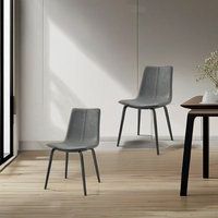 Chaises de salle à manger en cuir gris-Mobilier de maison moderne au design contemporain et durable
