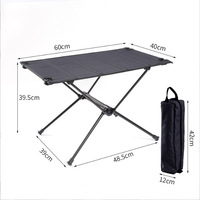 Table de camping pliable portable, table de pique-nique, base en alliage d'aluminium, design moderne, installation facile, mobilier d'extérieur, randonnée