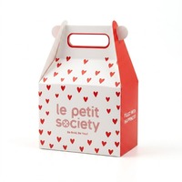 Caja de Embalaje para Pasteles de Cartón con Asa Troquelada, Impresa con Letras de Color Personalizado, Plegable
