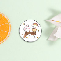 1 Pezzo Spilla Rotonda Personalizzata con Stampa, Prezzo all'Ingrosso, con Motivi Cartoon, Citazioni Ispirazionali, Figure di Animali e Piante, Bandiere, Bande e Distintivi Medici
