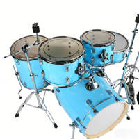 Batterie de percussions acoustiques professionnelle 5 pièces avec 3 cymbales, corps en peuplier, instrument de percussion pour performance scénique, kit complet