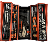 Ensemble de clés à douille pliantes portables en acier au carbone chromé, 85 pièces, pour usage industriel, réparation automobile, rangement multi-niveaux