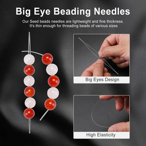 Open Big Eye Beading <b>Needles</b> <b>Bead</b> Necklace Bracelet Tools Stainless Steel Self Threading <b>Needle</b> Pins for Jewelry Supplies - Product Image 3