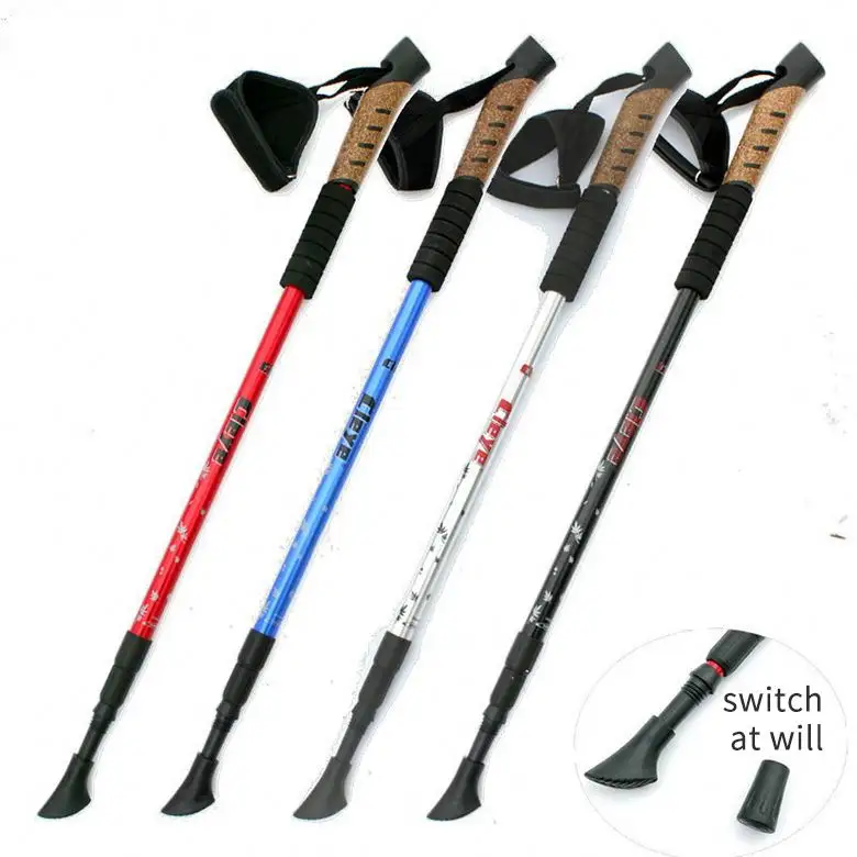 High Quality Ski Poles Crutch Trekking Pole Carbon Nordic Walking Sticks Walking Pole Alpenstock Trekking