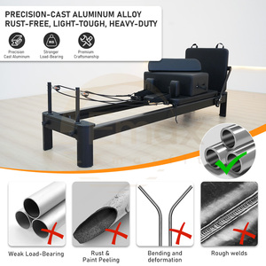Sistema de Entrenamiento Profesional de Grado Comercial, Reformer de Aluminio Totalmente Negro, de Alta Estabilidad, en Oferta - Product Image 6