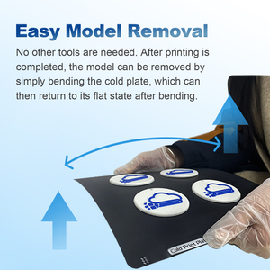 Tấm PEI lạnh antinsky cho creality K2 cộng với tấm PEI lạnh 370*370mm mịn hai mặt dễ dàng loại bỏ mô hình in nhanh - Product Image 4