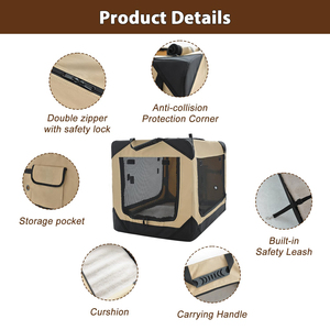 Portable Folding Pet Crate Strong Steel Frame Breathable Anti-scratch Mesh Manufacturer Custom Dog <b>Cat</b> <b>Soft</b>-sided Pet Crate - Product Image 3
