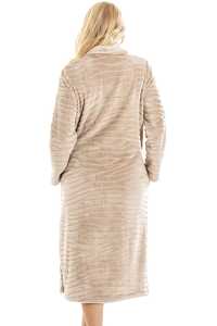 Usine super doux polaire fermeture éclair imprimé zèbre longues robes polyester chemise de nuit femmes flanelle fermeture éclair housecoat léger <span class=keywords><strong>peignoir</strong></span> - Product Image 6