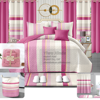 Ensemble de literie matelassé King Size 24 pièces avec rideaux, tapis et ensemble de salle de bain pour la vente en gros