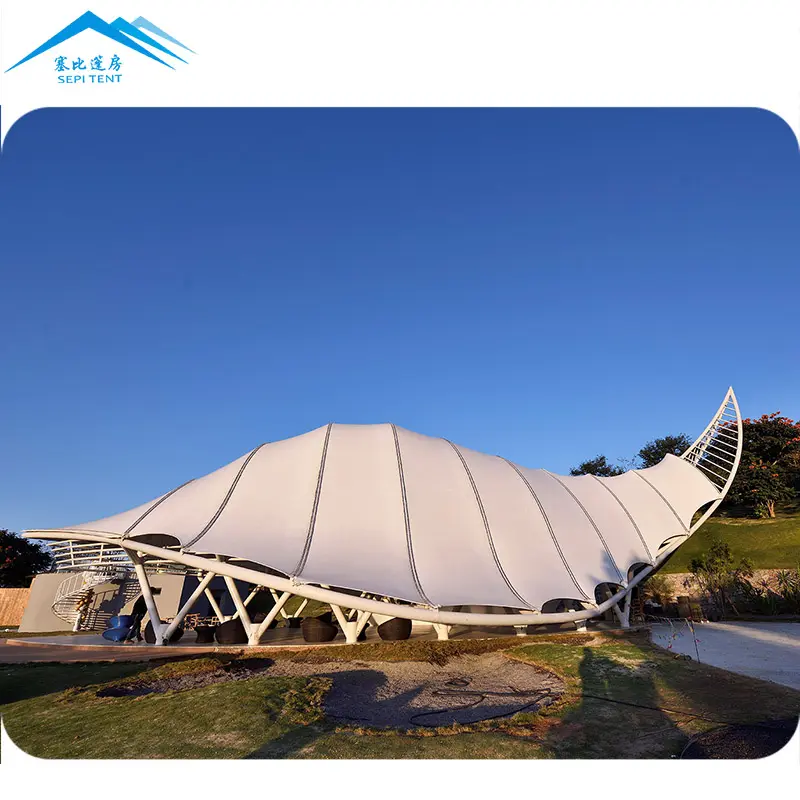 Architecture pvdf tensile membrane structure space frame structure stadium roof