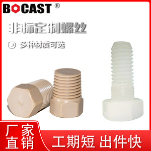 Tornillos hexagonales de plástico personalizados Bocast de 10 mm, métricos, clase 8, recubiertos, no estándar, para uso industrial - Product Image 1
