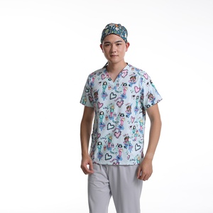 Commercio all'ingrosso di alta qualità in cotone saia 100% medico infermiere ospedale uniforme Scrub set da uomo alla moda medico uniforme - Product Image 1