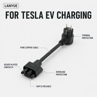 Adaptor Tesla Model 3 Nema untuk Tesla EU 16A Schuko IP44 Adaptor Gen 2 Konektor Universal Mobile 16A Adaptor Tail