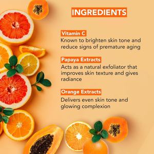 Nettoyant Visage Moussant Éclaircissant Anti-Taches et Anti-Teint Terne à la Vitamine C, Papaye et Orange - Product Image 4