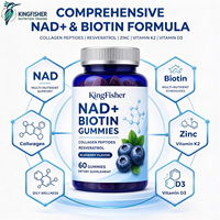 Gummies NAD Biotine KingFisher Marque Privée avec Collagène, Kératine, Resvératrol, Zinc, Vitamines D3 et K2 pour la Beauté et le Bien-être – Fournisseur OEM