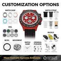 Montre mécanique CRONUSART édition limitée série rouge pour homme, boîtier en fibre de carbone Hangzhou, bracelet en toile, résistante à l'eau 3BAR